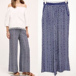 Anthropologie Hei Hei Santa Clara Blue Wide Leg Palazzo Pant - size L